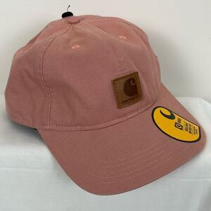 NWT Carhartt Hat Pink Adjustable Cotton One Size Leather Logo Wicking